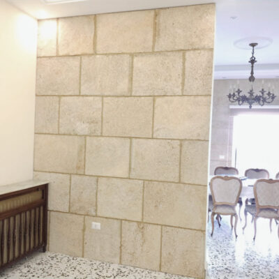 internal feature stone cladding complete